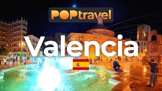 VALENCIA, Spain - Night Tour - 4K HDR walking tour with captions