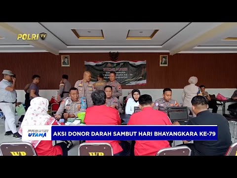 BAKSOS DONOR DARAH POLRES KARANGANYAR SAMBUT HARI BHAYANGKARA KE 79