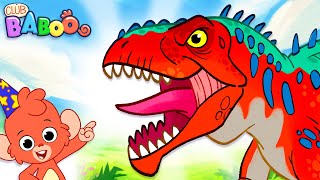 Club Baboo and the Dinosaurs | Watch out for that Velociraptor Baboo! | Dinos for Kids