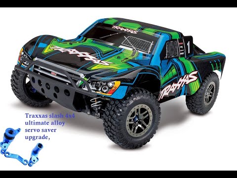 Traxxas Slash 4x4 ultimate, alloy servo saver upgrade.