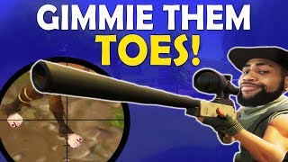 GIMMIE THEM TOES | DAEQUAN SNIPES ARE INSANE | HIGH KILL FUNNY GAME - (Fortnite Battle Royale)