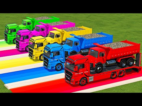 LOADING STONES & TRANSPORTING WITH MAN & MERCEDES TRUCKS - Farming Simulator 22