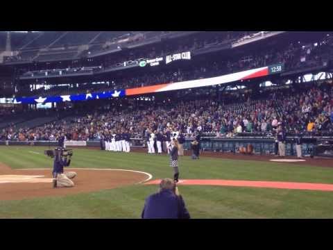 10 Year Old Dana Lee Ryan sings the National Anthem at Safeco Field for Seattle Mariners
