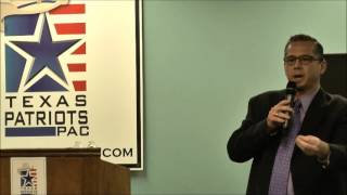 Andy DuBois, Executive Editor of The Courier, speaks at the Texas Patriots PAC