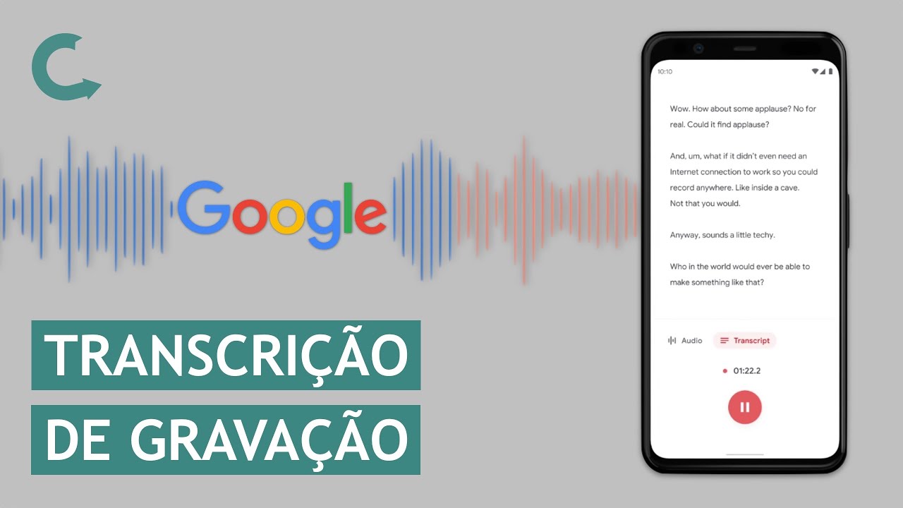 Google Recorder: transcrição de gravação em tempo real