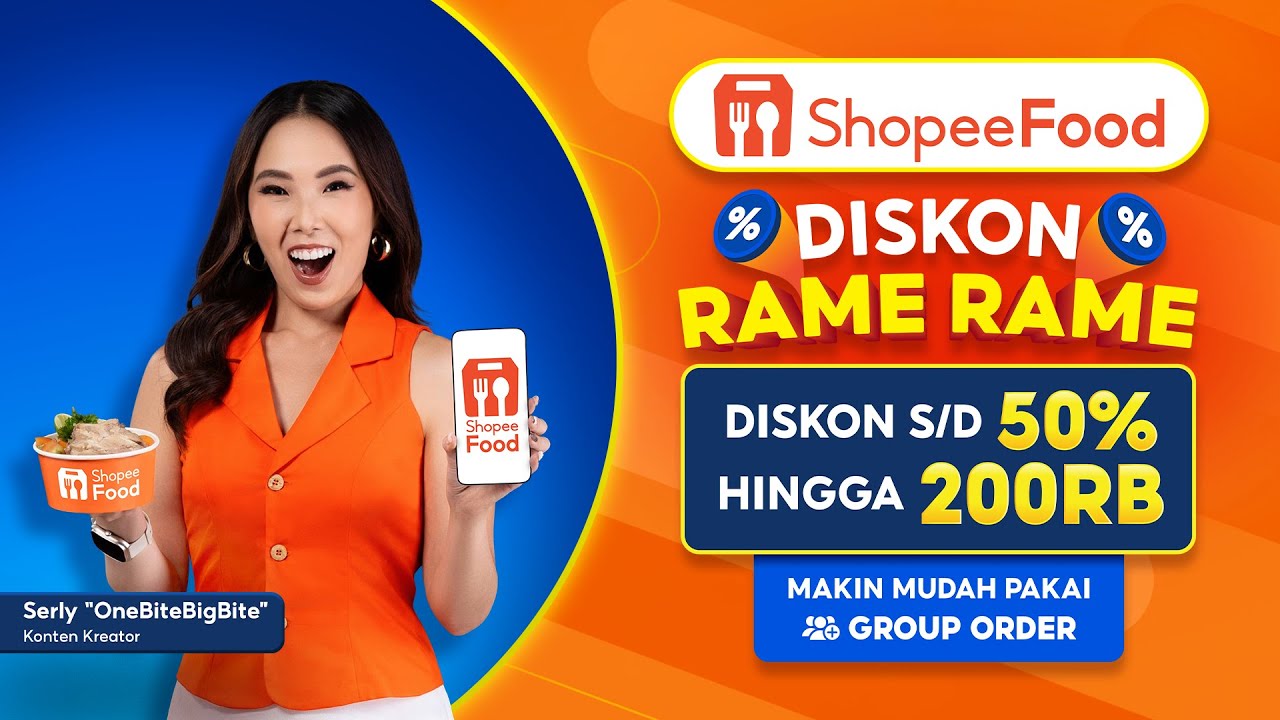 Makin Mudah Pakai Group Order Diskon Rame Rame di ShopeeFood | Diskon s/d 50% Hingga 200RB!