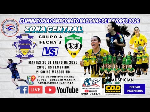 Balonmano | CAPIATÁ VS YPANE | Femenino | Eliminatorias Nacional de Mayores 2026 | Zona Central 