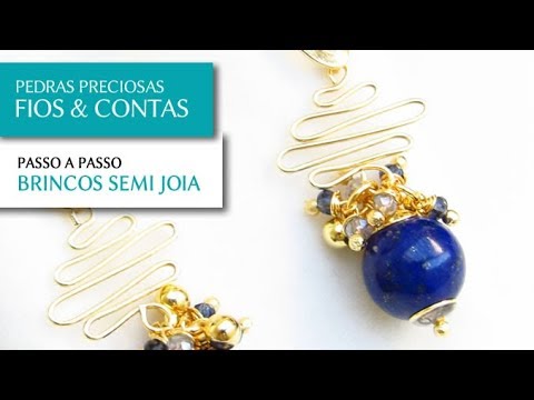 Passo a Passo Brincos Semi Joia com Pedras Naturais - Pedra Mística