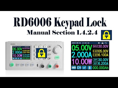 RD6006 operation series video(manual 1.4.2.4) - keypad lock