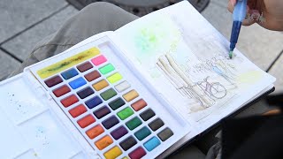 Akvarelové barvy Faber-Castell s paletkou - 12 barev