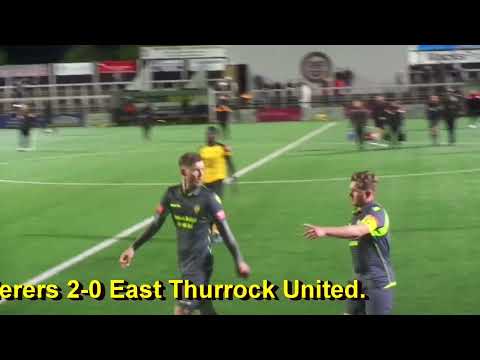 Cray Wanderers 4-1 East Thurrock United.  Pitching In Isthmian League Premier Division. Wed20Apr2022