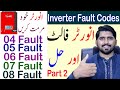 انورٹر فالٹ کوڈ اور انکا حل F04 Fault F05 Fault F06 Fault F07 Fault F08 Fault 