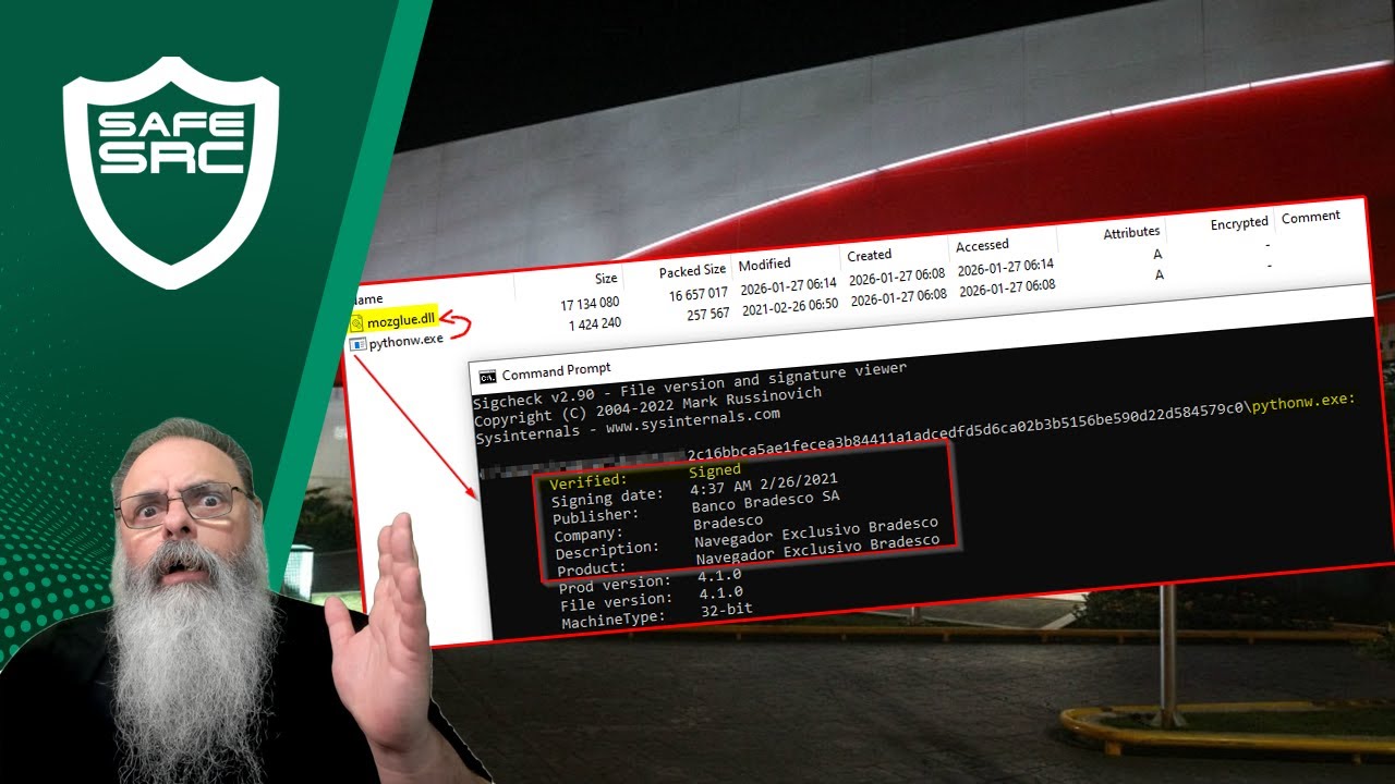 NAVEGADOR do BRADESCO é SUSCETÍVEL a ATAQUE de DLL SIDE LOADING e USO com MALWARE foi DETECTADO