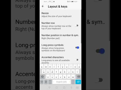 How to add a string with numbers to the Huawei keyboard