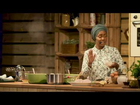 Nadiya Hussain cooks live with James Martin,  presenter Gary Hirst and Lady Weymouth at Longleat