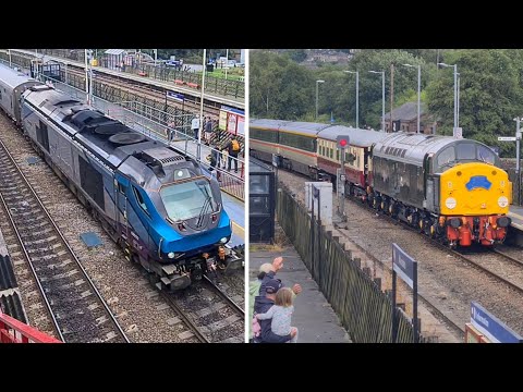 😲 2 loco-hauled passenger trains in 4 minutes blasting up Marsden hill
