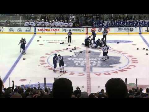 Maple Leafs and Sabres Line Brawl 9/22/2013. Kessel Clarkson Scott Bernier Miller