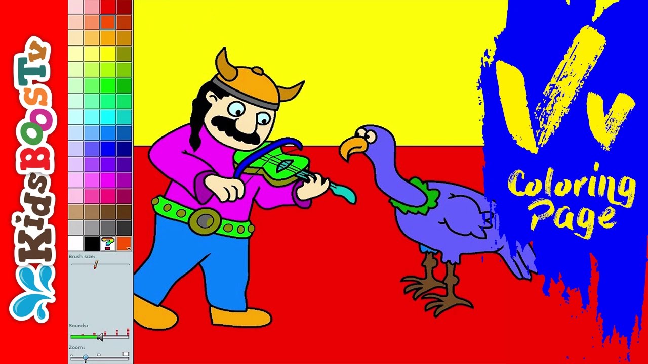 Alphabet V Coloring Pages for Kids - Learning Letter V Coloring Activities