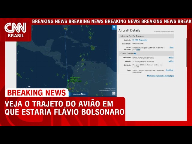Flávio Bolsonaro: veja a rota do avião que estaria transportando o senador | CNN NOVO DIA