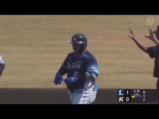 【ファーム】開幕に向けてアピール!! ライオンズ・渡部健人 レフト線ギリギリにタイムリー!! 2025年3月23日 千葉ロッテマリーンズ 対 埼玉西武ライオンズ