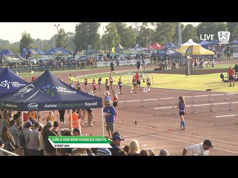Girls U09 60m Hurdles Heat 2 - 2019 State Track and Field Championships // LAVicTV