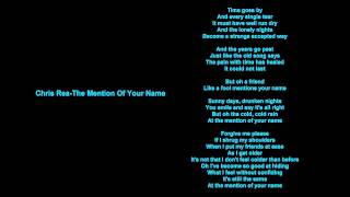 Chris Rea-The Mention Of Your Name