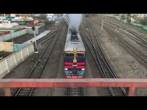 Ulaanbaatar-erdenet train no273 departing from ub station 2TE116UM