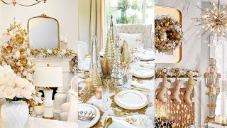Chic Holiday Bliss: Gold and White Christmas Decor Ideas