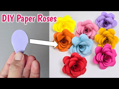 How To Make Realistic And Easy Paper Roses | Paper Flower DIY | Rose Flower Making | Paper Craft