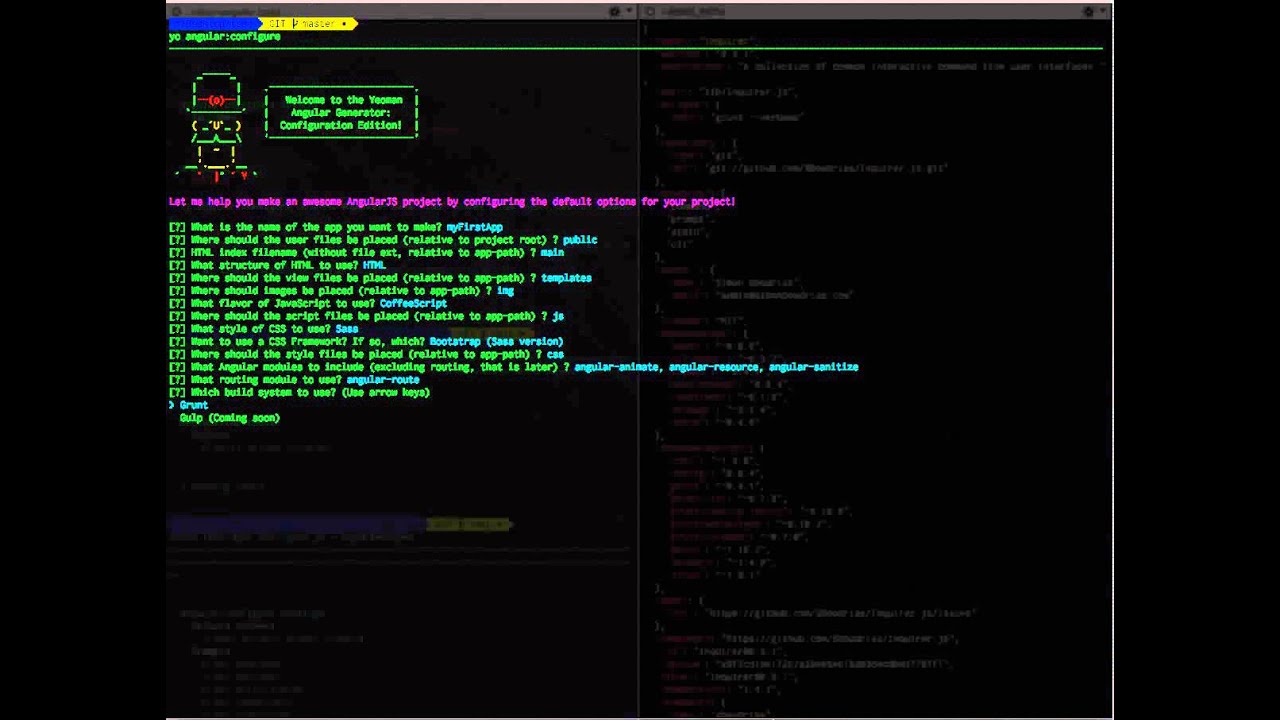 Yeoman Angular generator :configure preview