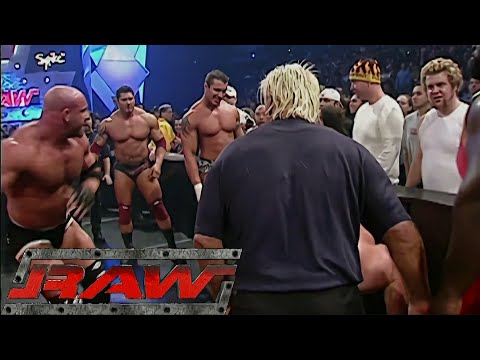 Goldberg vs Kane Lumberjack Match (Massive Brawl) RAW Dec 08,2003