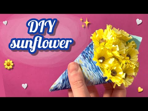 Easy Way To Make Beautiful Paper Sunflower | tutorial | DIY Paper Sunflower 🌻