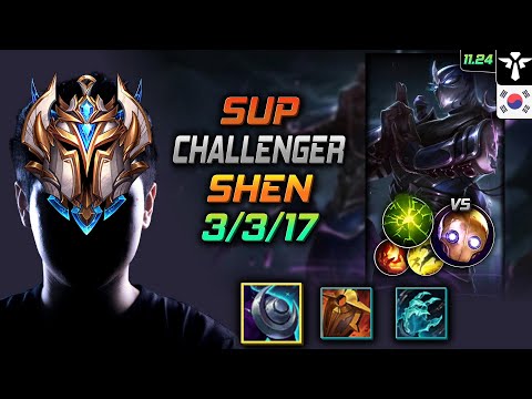 Challenger Shen Support vs Blitzcrank - 챌린저 서폿 쉔 저녁갑주 여진 - LOL KR 11.24