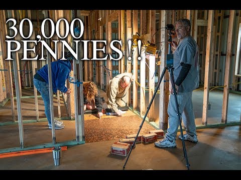 Penny covered floor - The Barndominium Show E83