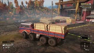 #SnowRunner Gameplay | Construct Wooden Bridge Walkthrough | PC Gaming | 4K Gameplay