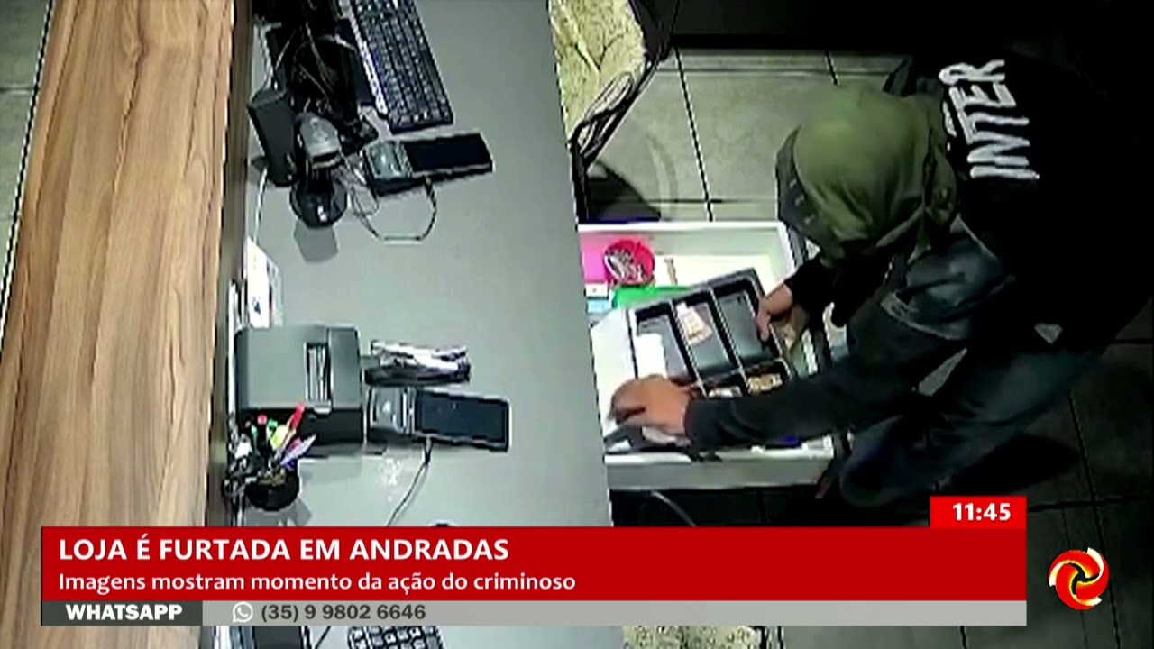 Loja é furtada e tem celular e cheques levados em Andradas