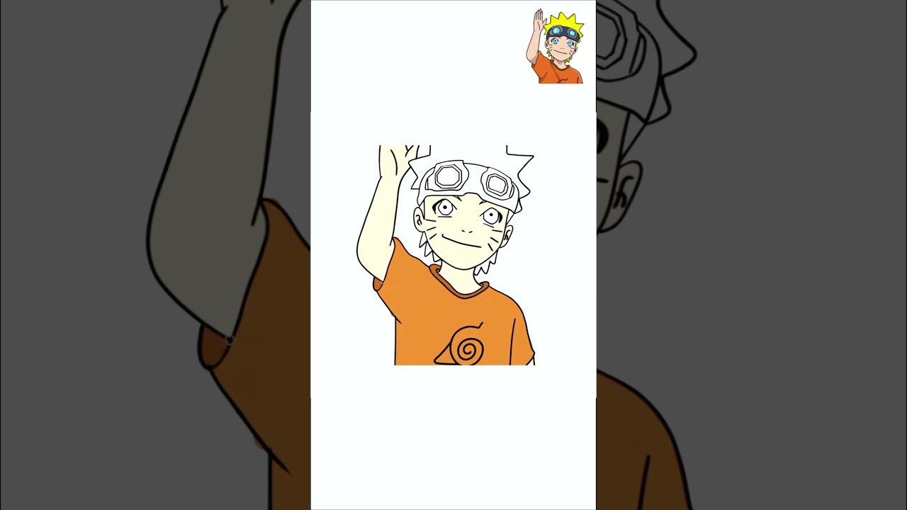 Drawing Naruto ✍️ step by step #shorts #satisfying #viral