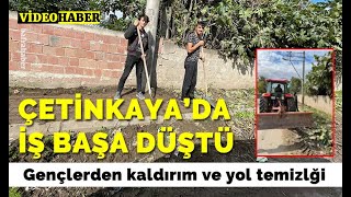 Çetinkaya’da İş Başa Düştü: Gençlerden Kaldırım Ve Yol Temizliği