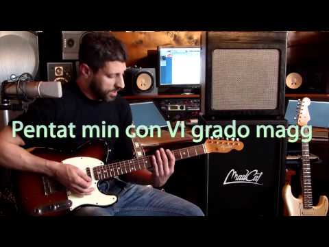 Fabio Vitiello Guitar lezione sul blues 1b: pentatonica min sul quarto grado (D7)