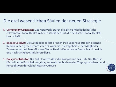 Global Health Talk 2021 – Vormittags-Session „Gemeinsam in die Zukunft: Die neue Strategie des Hub"