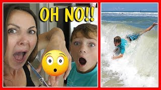 😱DOES MOM NEED STITCHES?😱| TYLER BAILS AT THE BEACH | We Are The Davises