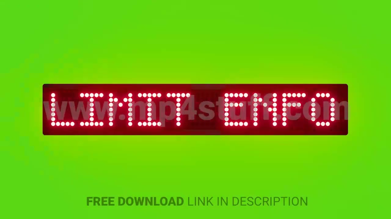 Speed Limit Enforced by Radar Scrolling Red Dot Matrix LED Text Animation on Green Screen Seamless L