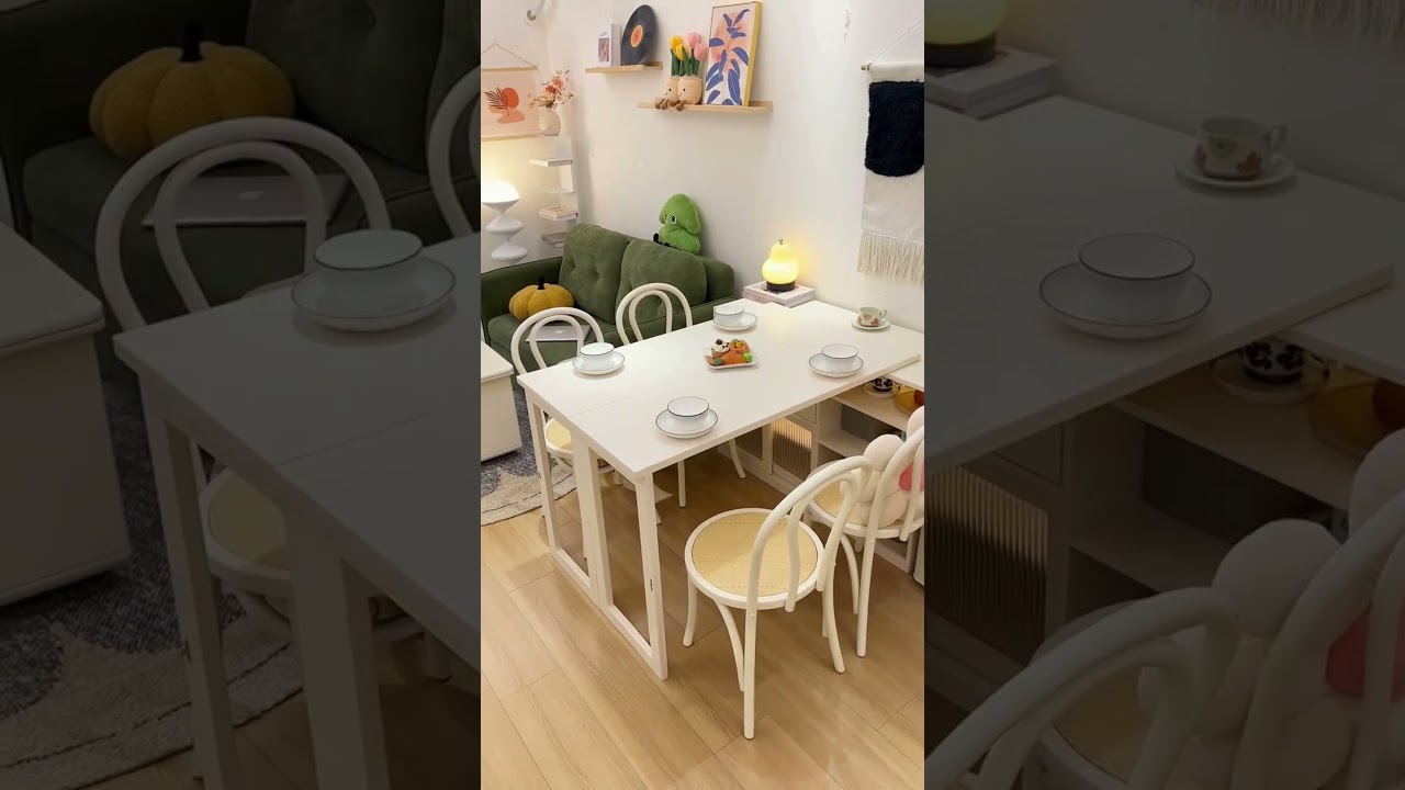 広がるテーブル！？収納付き多機能ダイニング✨ #tiaro #ティアロ  #home #折りたたみテーブル #伸縮テーブル #ダイニングテーブル #shorts