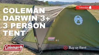 How to Setup Coleman Darwin 3+ 3 Person Tent | Campydingle