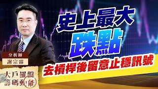 史上最大跌點 去槓桿後留意止穩訊號｜大戶羅盤籌碼動能 ｜謝宗霖