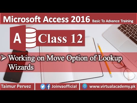 Microsoft Access in Urdu | Working on Move Option In Lookup Wizards 12