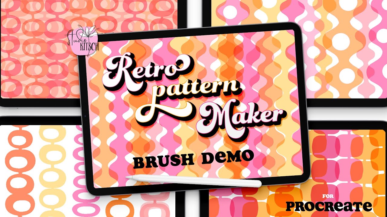 Retro Pattern Maker Procreate Brushes Demo