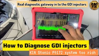 How to Diagnose GDI injectors. KIA Stonic (KX1) P0172 system too rich
