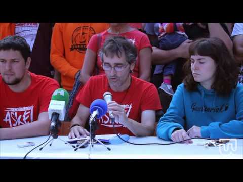 Grebalariak Aske! plataformak agerraldia egin du