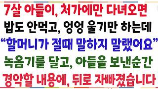 Download lagu (반전신청사연)아들이 처가에만 다녀오면 밥도안먹고 엉엉 울기만 하는데 '할머니가 아무말 말랬어요' 그 이유 알고 뒤로 자빠졌습니다[신청사연][사이다썰][사연라디오] mp3